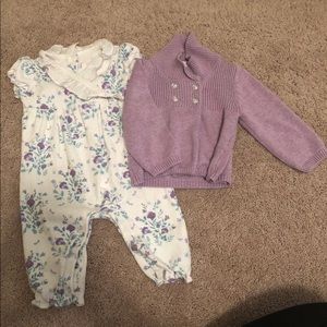Janie and Jack romper and sweater set